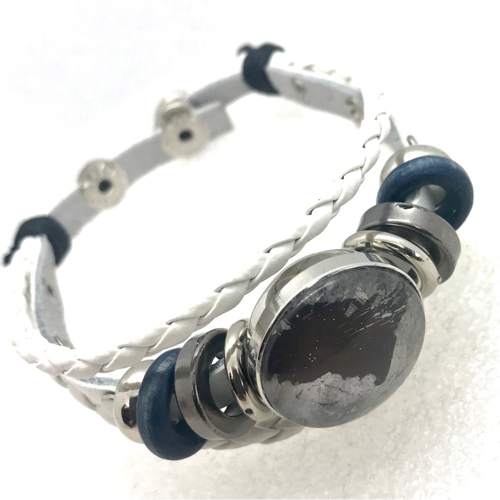 Leather snap bracelet Handmade 20mm snap SB20